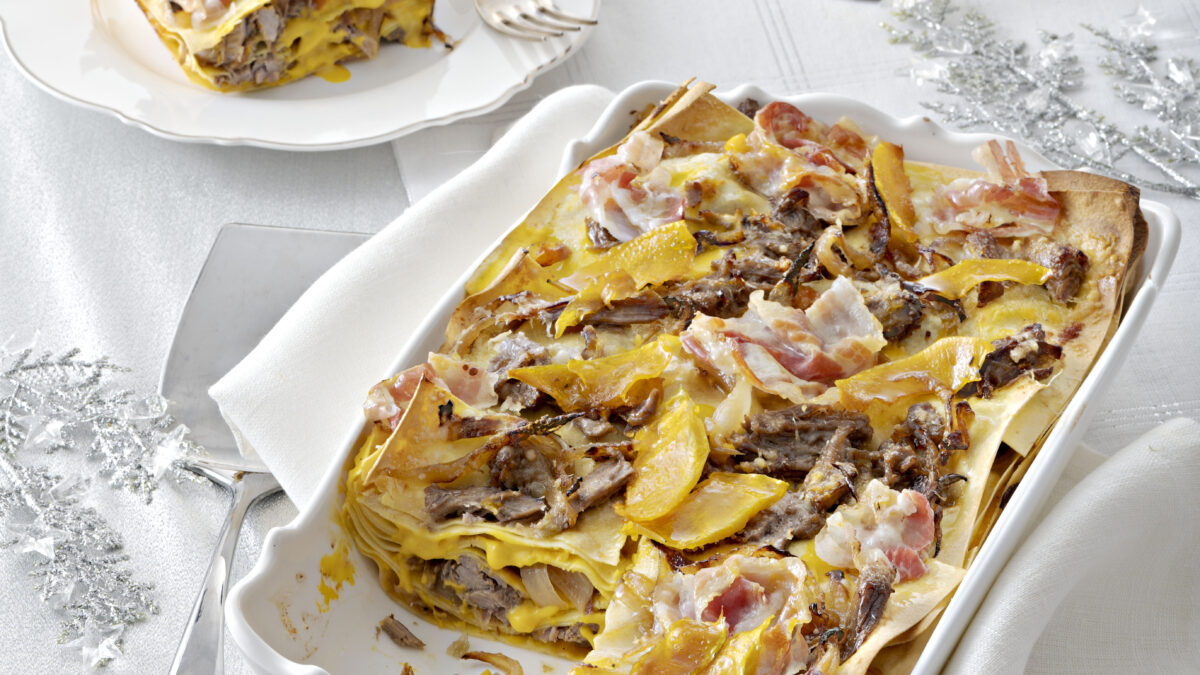 Lasagne al ragù di faraona e zucca