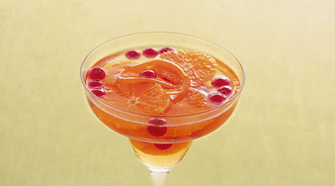 Calici di mandarancio gelatinati