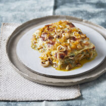 Lasagne con zucca, calamaro e finocchietto