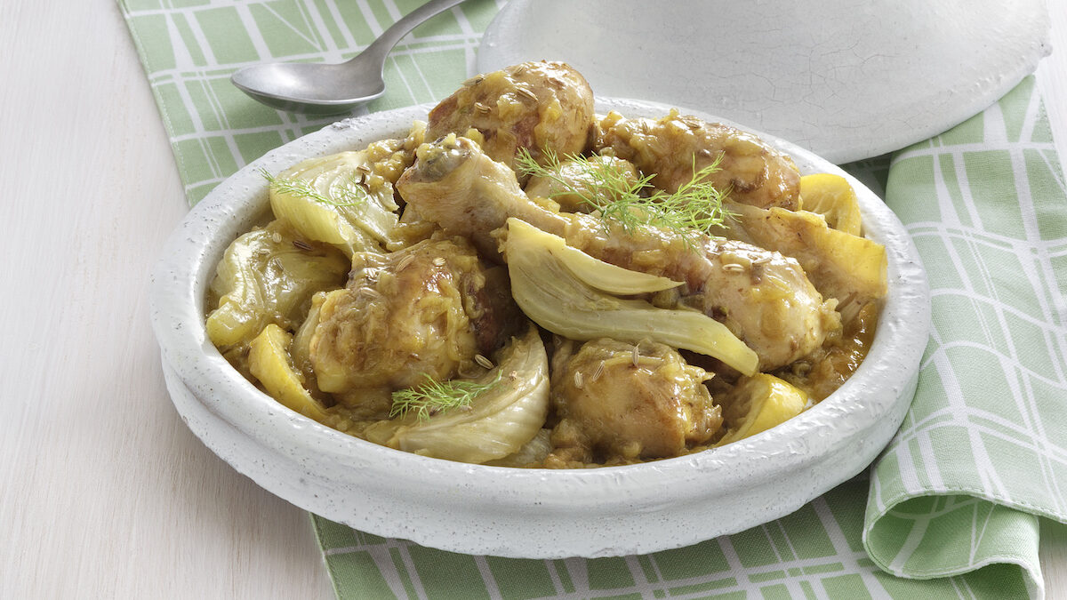 Tajine di pollo e finocchi alla curcuma