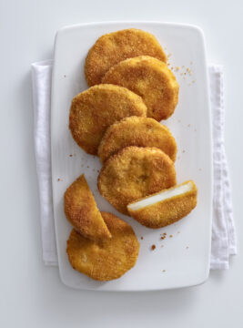 Cotolette di sedano rapa al grana e limone