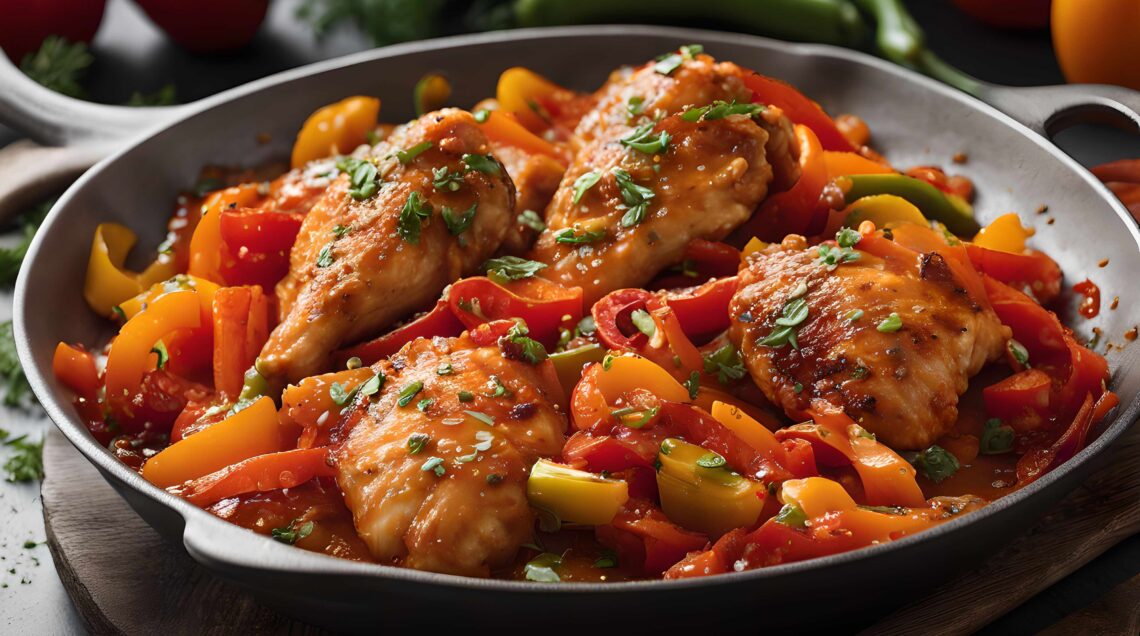 POLLO ALLA ROMANA con peperoni