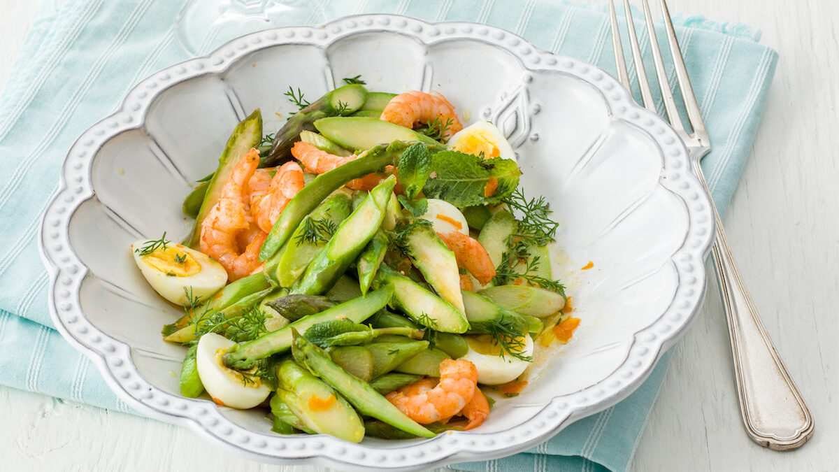 Padellata di gamberi e ovette marinate