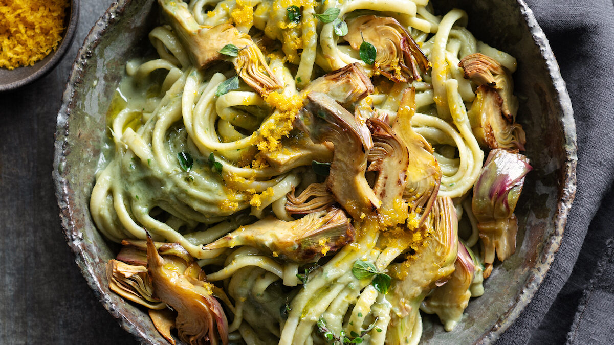 Linguine cremose ai carciofi e bottarga