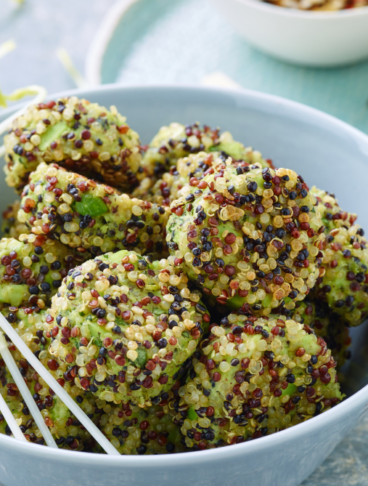 Polpette di quinoa, edamame e salsa umeboshi