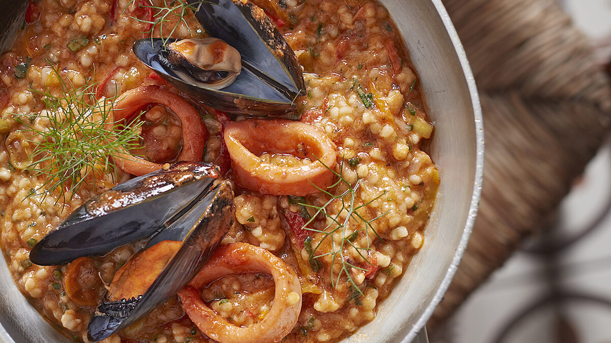 Traxana con i frutti di mare