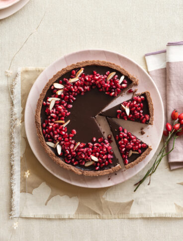 Crostata di farina di riso e mandorle, con ganache all'earl grey