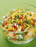 Cellentani con formaggi e verdure grigliate