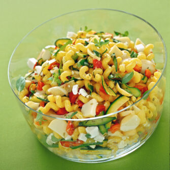 Cellentani con formaggi e verdure grigliate