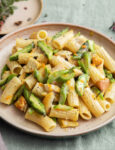 Tortiglioni con ragu' di coniglio e asparagi