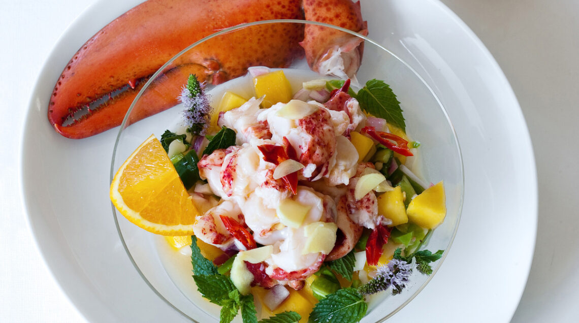 Ceviche di aragosta e mango