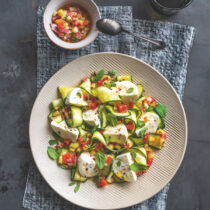 Bufala con carpaccio di zucchine