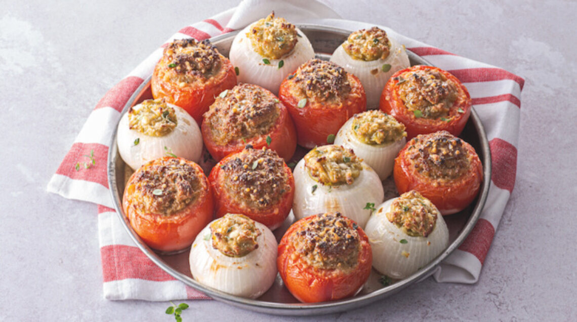 Cipollotti e pomodori farciti