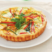 quiche di verdure, pancetta e provola
