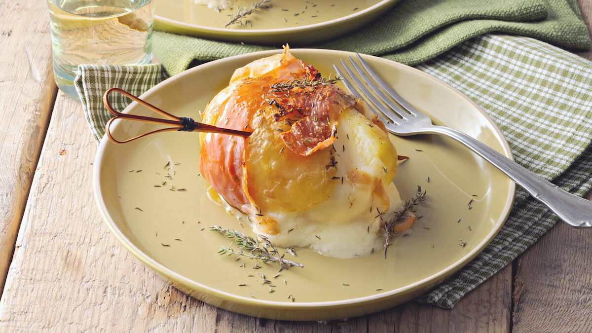 Sandwich di patate alla scamorza e prosciutto