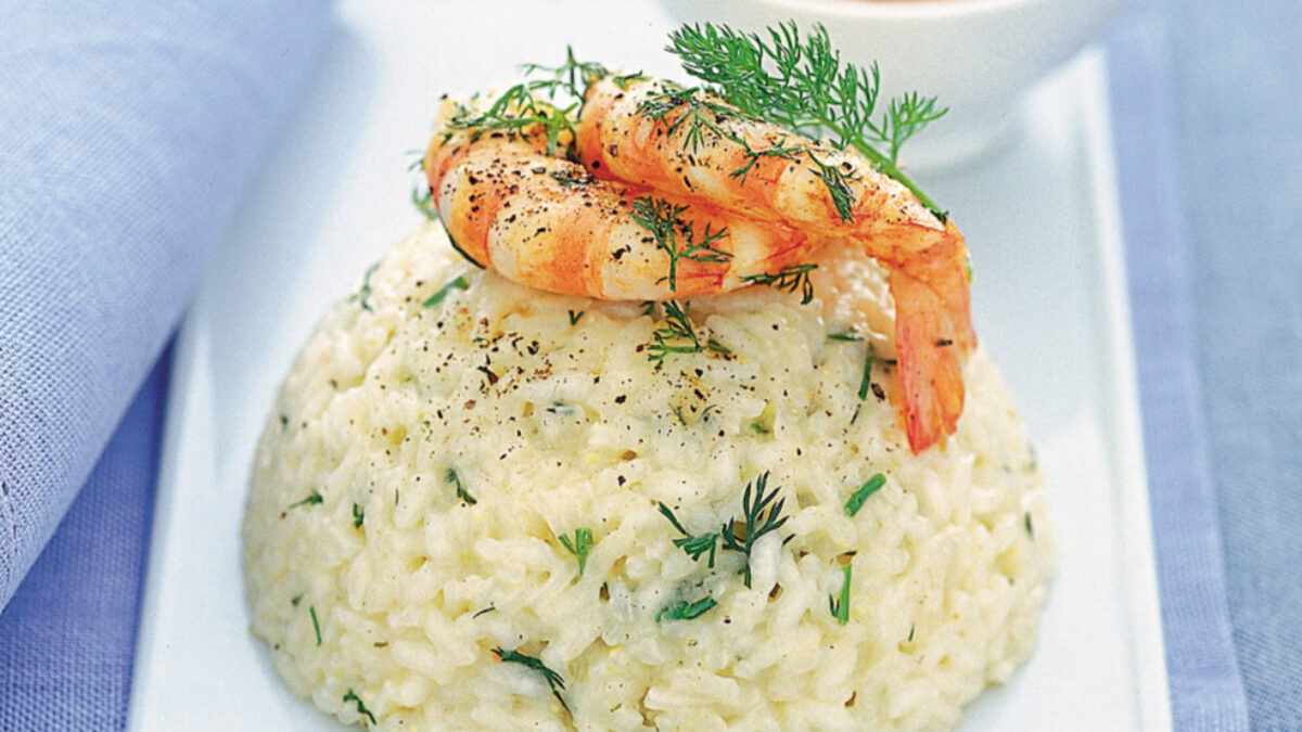 Cupole al finocchietto con salsa di gamberi