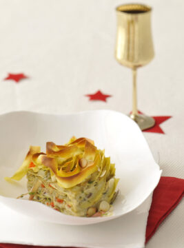 Pasta al forno con carciofi e granseola