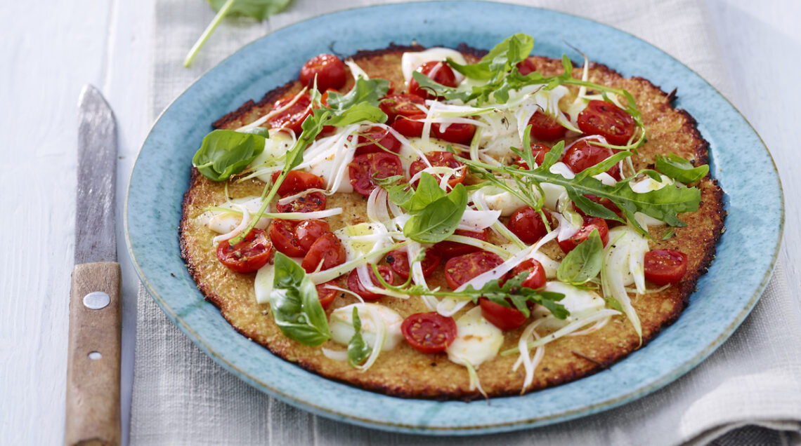 pizza senza glutine con base cavolfiore