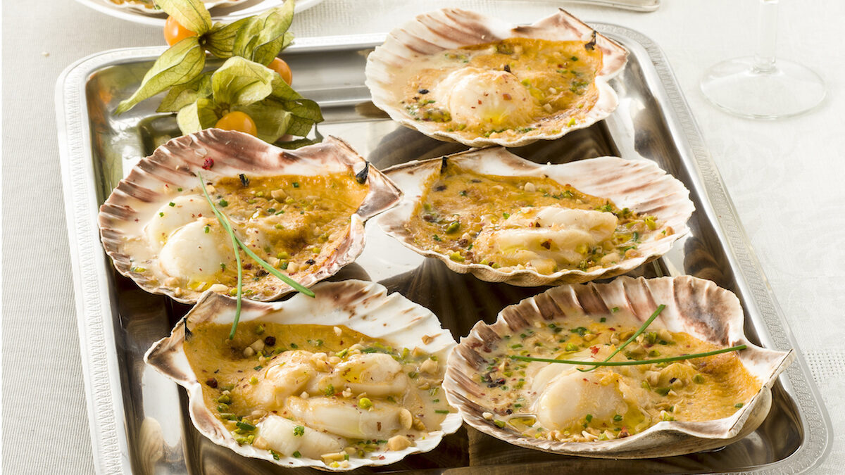 Capesante gratinate alle nocciole