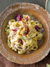 Lasagnette in crema di cipollotti