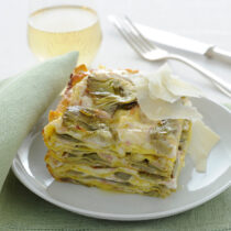 Lasagne con crema di formaggi e Praga