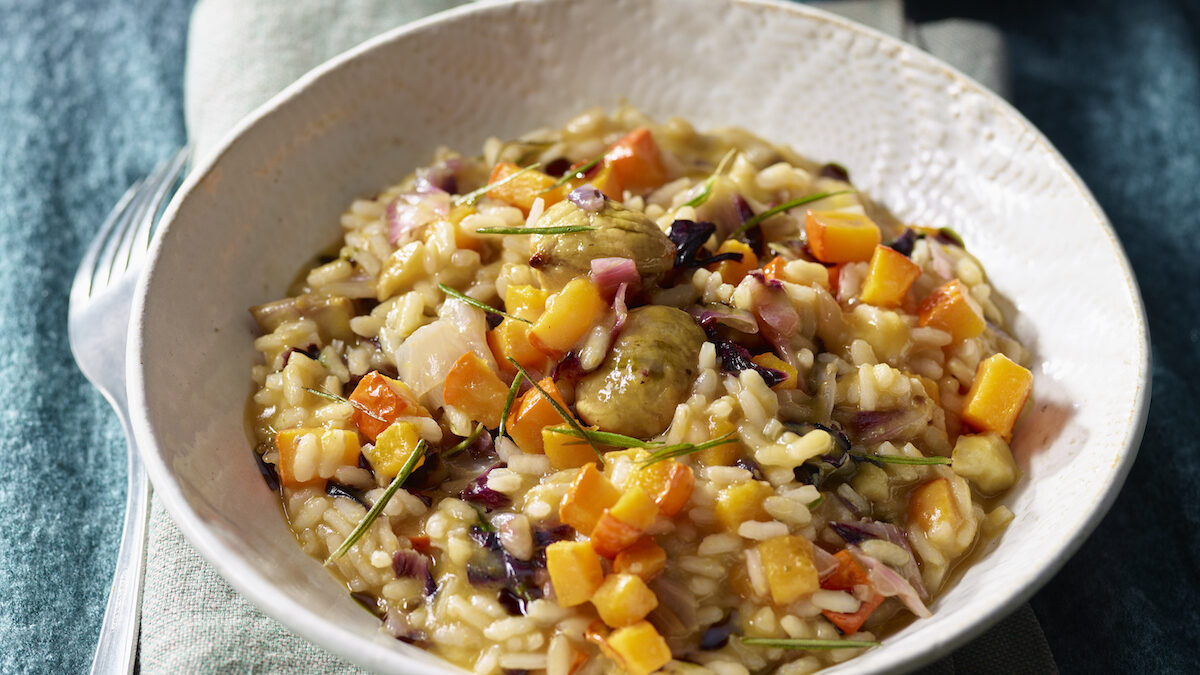 Risotto con radicchio rosso e rosmarino