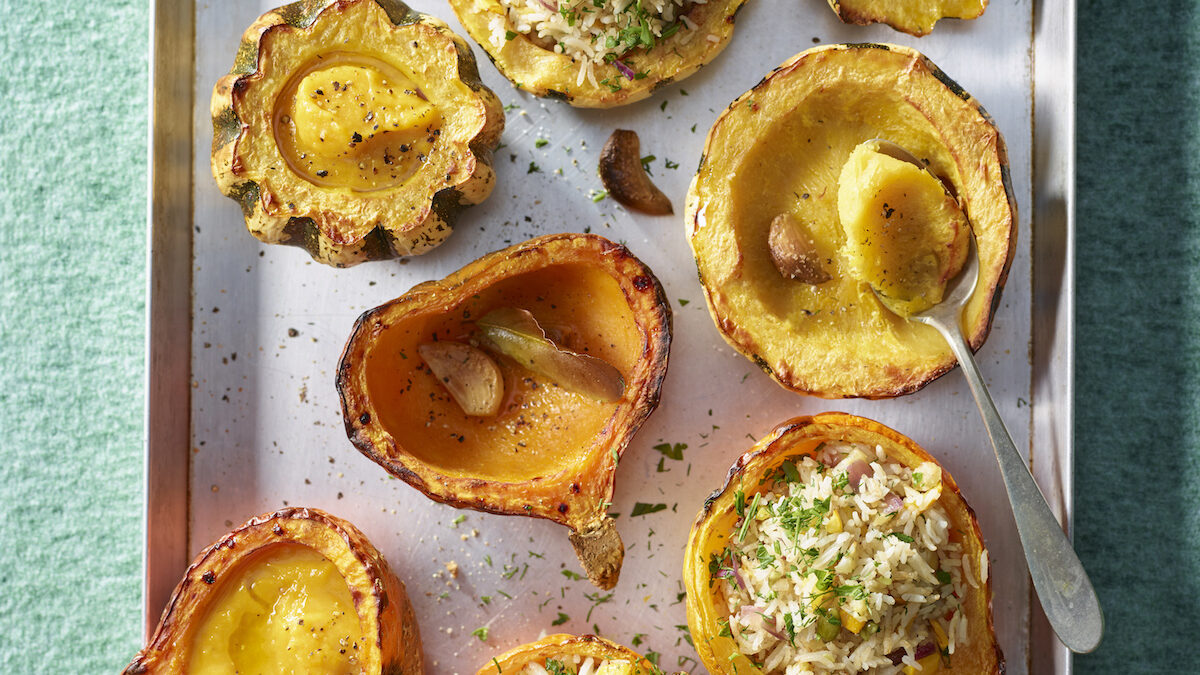 Mezze zucche al forno ripiene