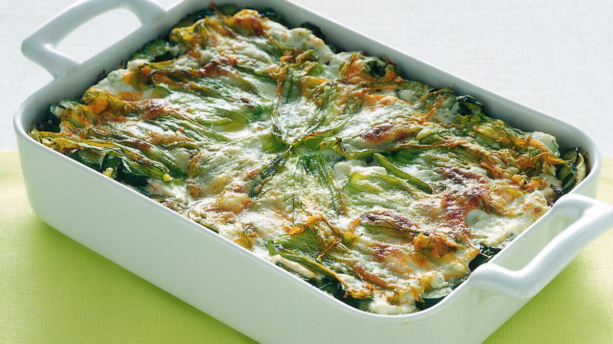 Lasagne con zucchine e fiori