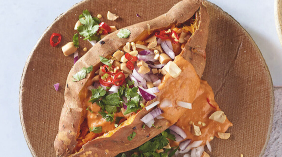 Patate dolci con salsa di curry rosso