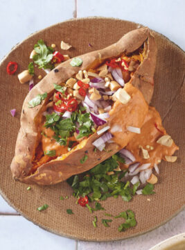 Patate dolci con salsa di curry rosso