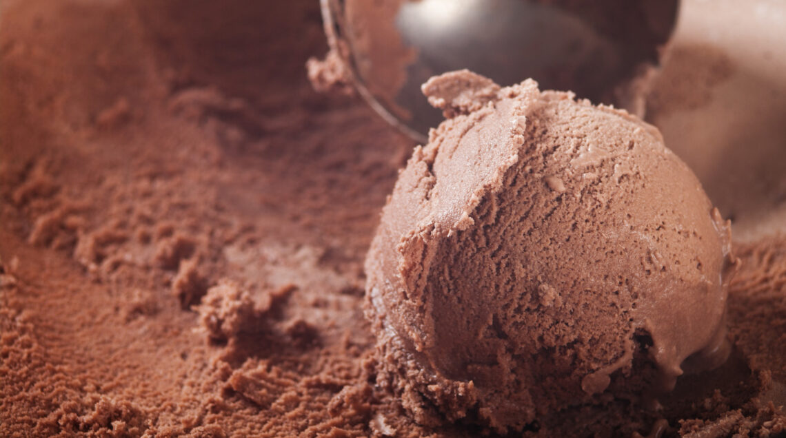Chocolate ice cream scoop