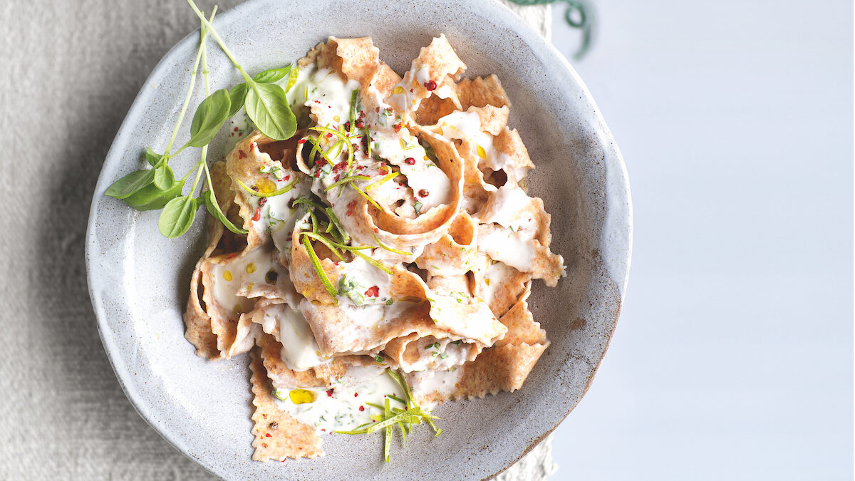 Tagliatelle festonate integrali alla robiola