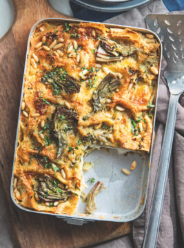Lasagna di pane carasau e carciofi mammola