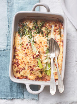 Gratin di asparagi allo speck