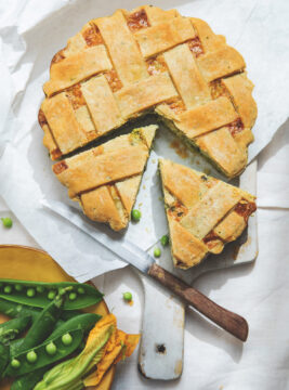 torta salata al timo con formaggio di capra