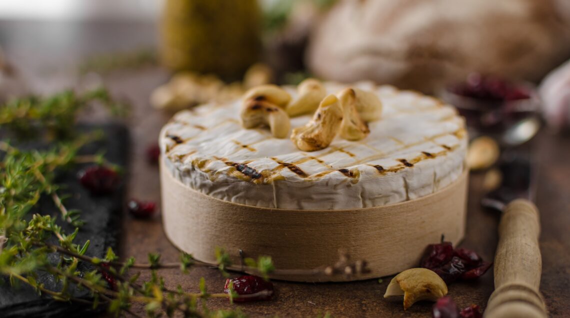 Grilled camembert cheese