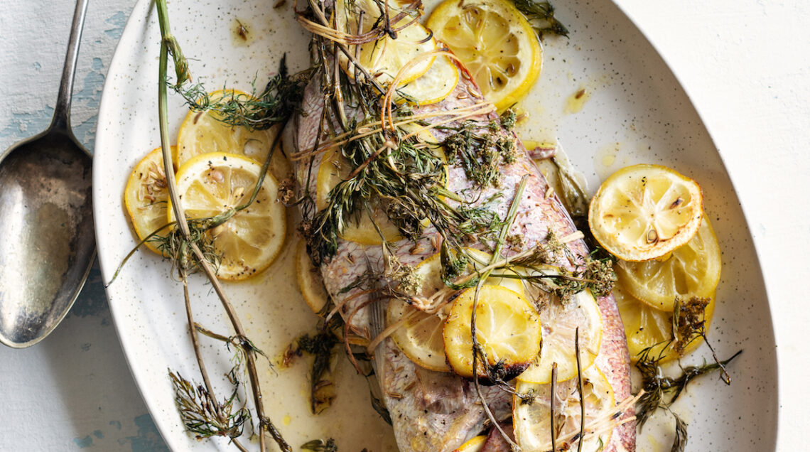 Pagello al Pernod con i limoni