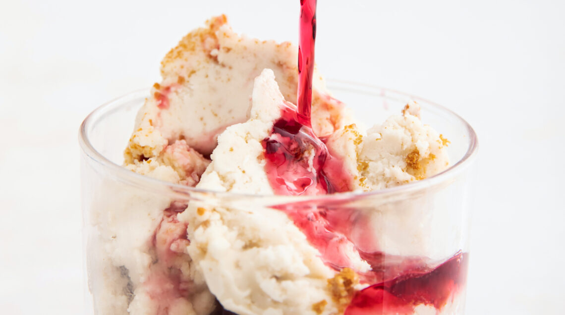 Gelato al cheesecake affogato all'amarena - NP