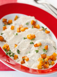 FESA DI VITELLO ALLO CHÈVRE CON ZUCCA