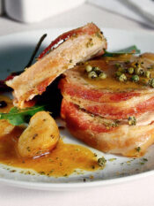 Filetto di maiale e scalogni