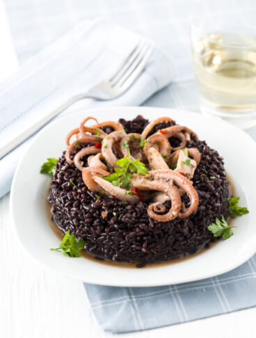 Ciambelline di riso Venere con moscardini