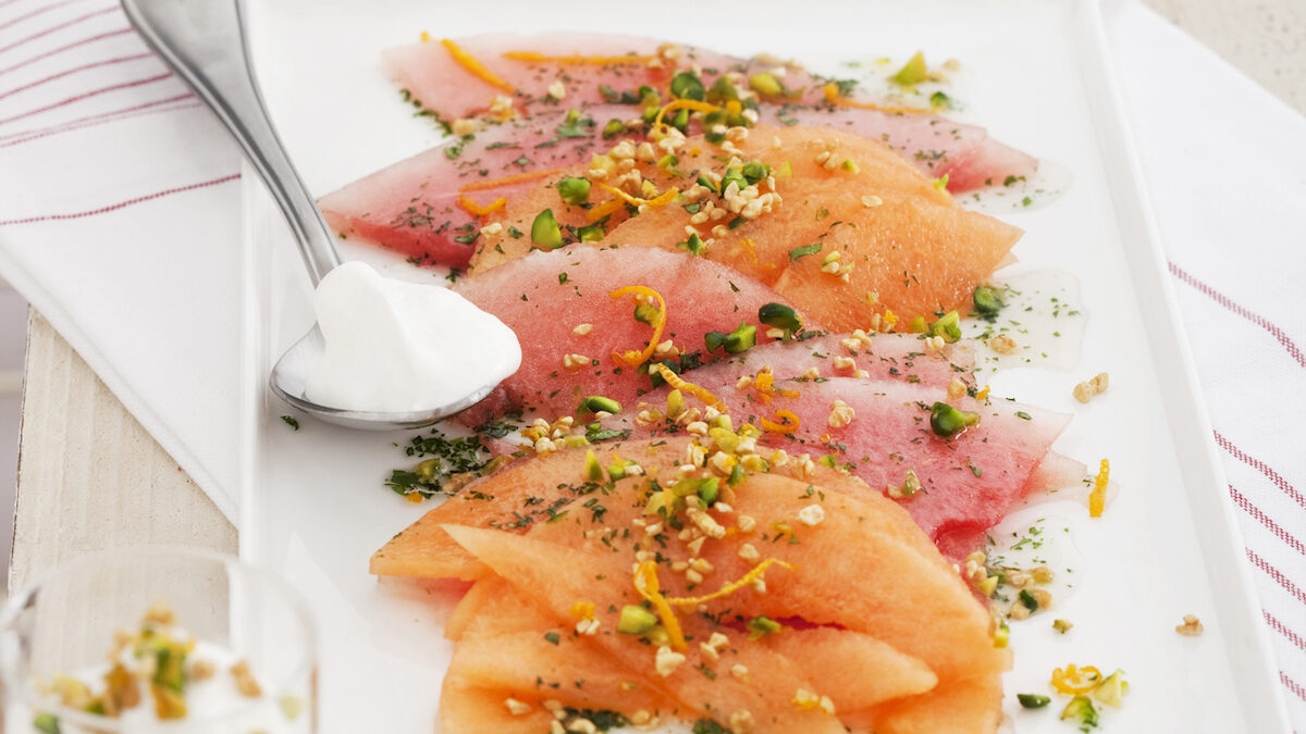 Anguria e melone con sciroppo vanigliato