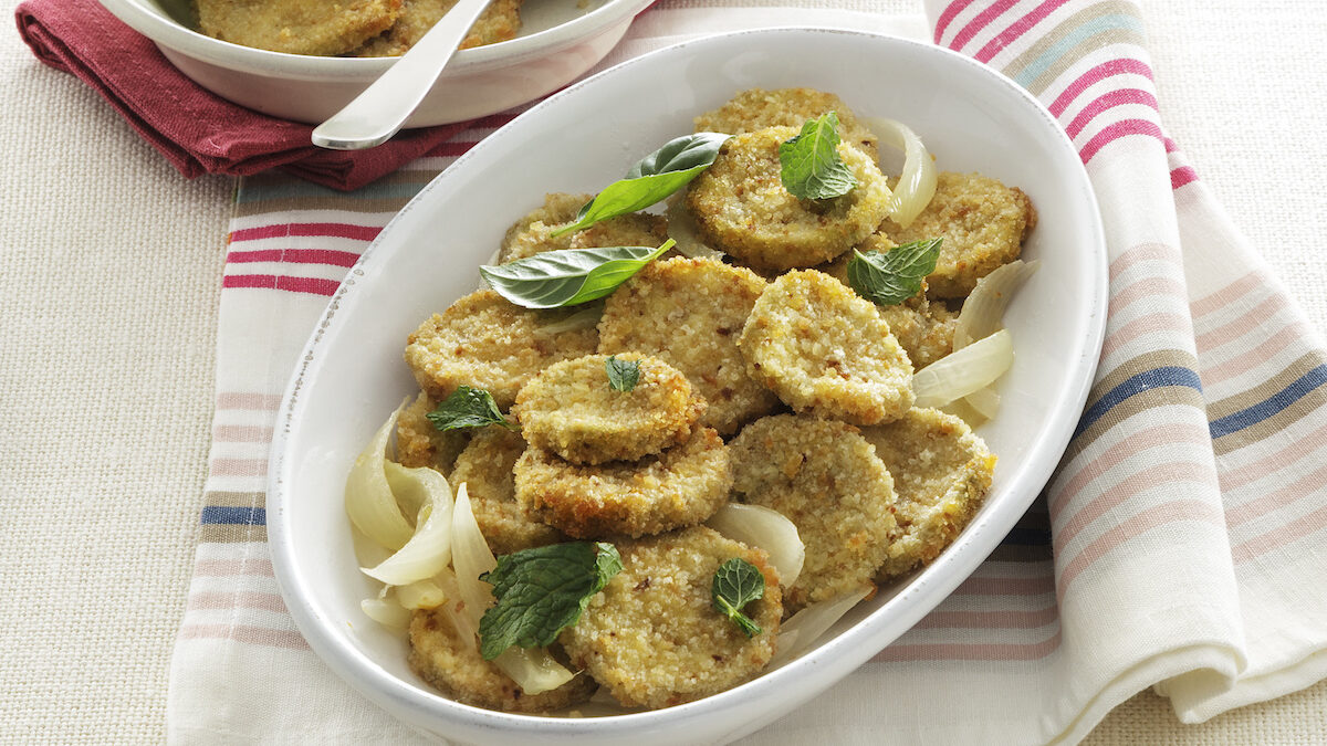 Cotolettine di melanzane in carpione alla menta