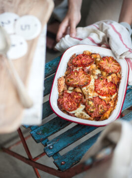 Caprese di maccheroni gratinati