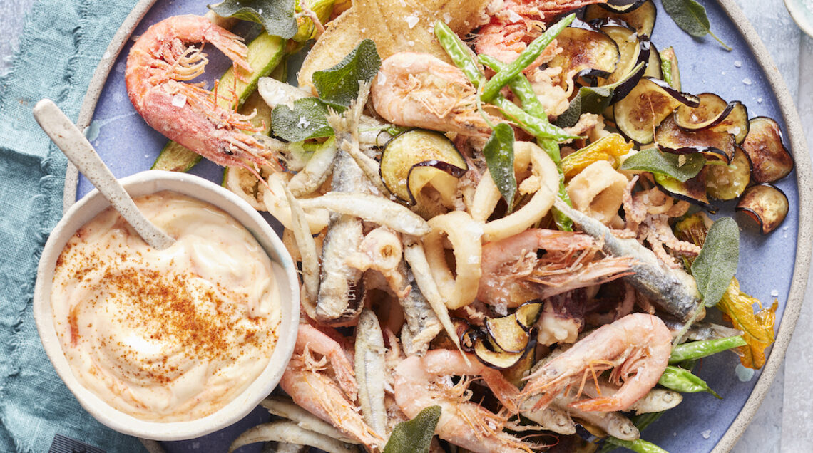 Gran fritto con maionese piccante