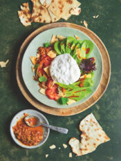Lattughino con pomodori, burrata e ‘nduja