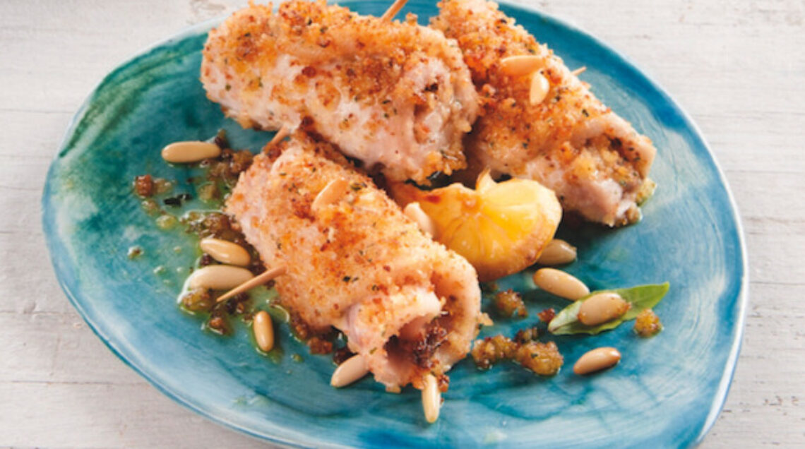 Involtini di pesce spada al limone e pecorino