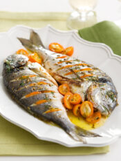 Orate al forno con kumquat e finocchietto