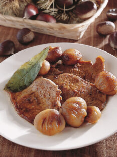 piccatine di lonza con castagne
