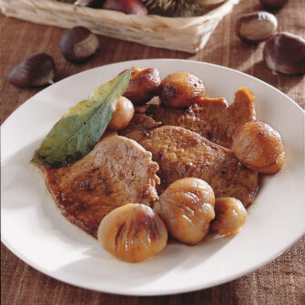 piccatine di lonza con castagne